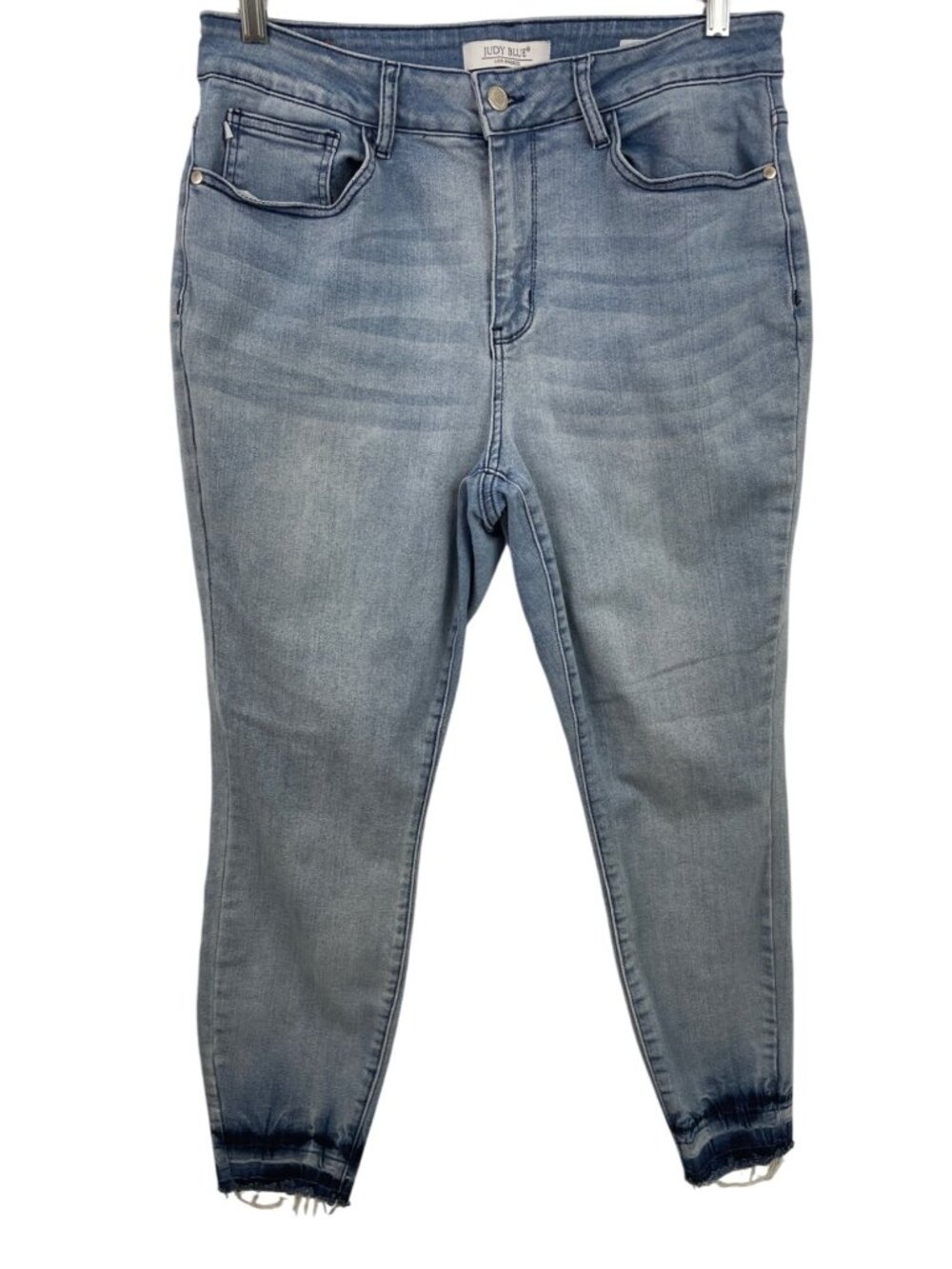 Judy Blue Skinny Fit Frayed Hem Womens 16W Light Wash Blue Denim Jeans